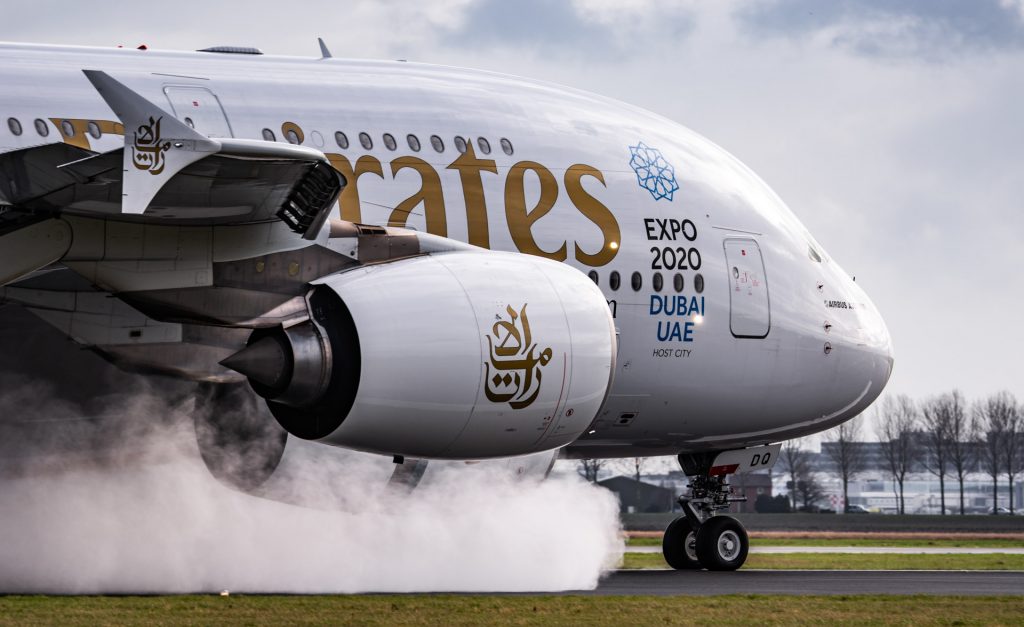 Emirates op Schiphol